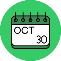 October Filled Circle Icon vector