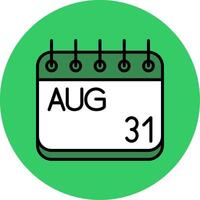 August Filled Circle Icon vector