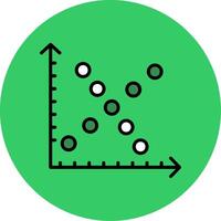 Scatter Plot Filled Circle Icon vector