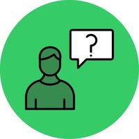 Thinking Filled Circle Icon vector
