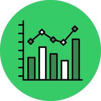 Trend Chart Filled Circle Icon vector