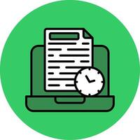 Working Hours Filled Circle Icon vector