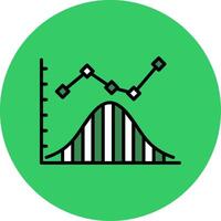 Bell curve Filled Circle Icon vector