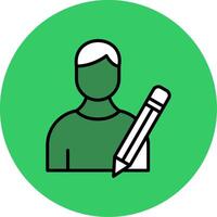Writer Filled Circle Icon vector