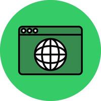 Browser Filled Circle Icon vector