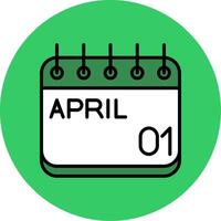 April Filled Circle Icon vector