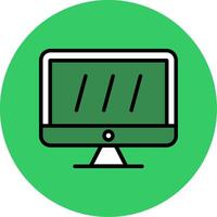 Computer Filled Circle Icon vector