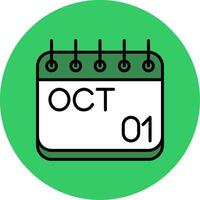 October Filled Circle Icon vector