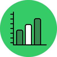 Bar Chart Filled Circle Icon vector
