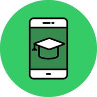 E - Learning Filled Circle Icon vector