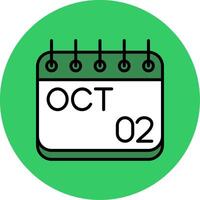 October Filled Circle Icon vector