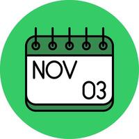November Filled Circle Icon vector