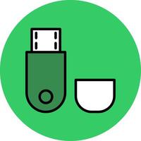 Usb Flash Drive Filled Circle Icon vector