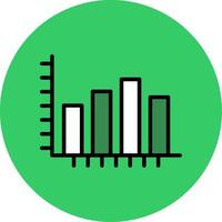 Bar Chart Filled Circle Icon vector