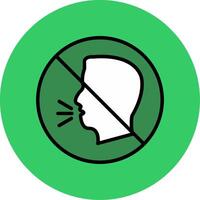 Inability To Speak Filled Circle Icon vector
