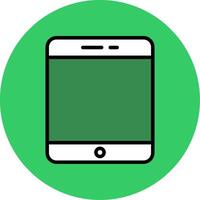 Tablet Filled Circle Icon vector