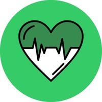 Cardiogram Filled Circle Icon vector