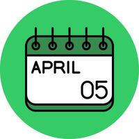 April Filled Circle Icon vector