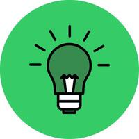 Bulb Filled Circle Icon vector