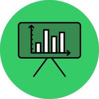 Column Chart Filled Circle Icon vector