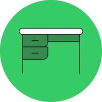Desk Filled Circle Icon vector