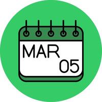 March Filled Circle Icon vector