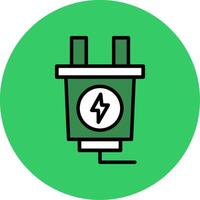 Power Plug Filled Circle Icon vector