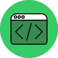 Web Programing Filled Circle Icon vector