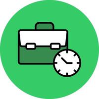 Work Time Filled Circle Icon vector