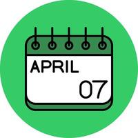 April Filled Circle Icon vector