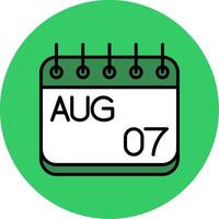 August Filled Circle Icon vector