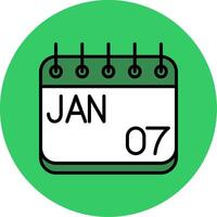 January Filled Circle Icon vector