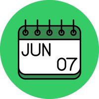 June Filled Circle Icon vector