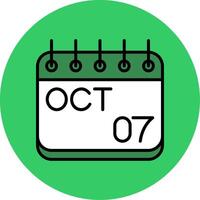 October Filled Circle Icon vector