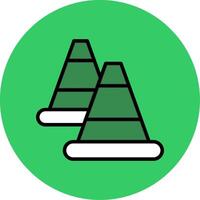 Traffic Cone Filled Circle Icon vector