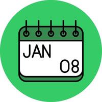 January Filled Circle Icon vector