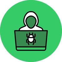 Hacker Filled Circle Icon vector