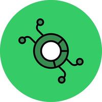 Pie Chart Filled Circle Icon vector
