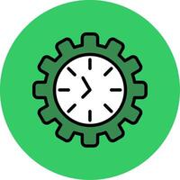 Time Management Filled Circle Icon vector