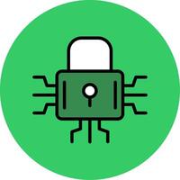 Cyber Attack Filled Circle Icon vector