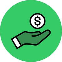 Coin Filled Circle Icon vector