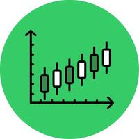 Escalating Bar Graph Filled Circle Icon vector