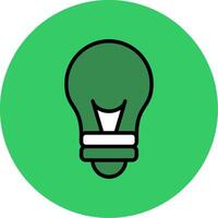 Light Bulb Filled Circle Icon vector