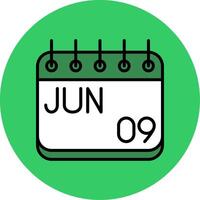 June Filled Circle Icon vector