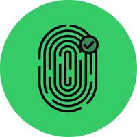 Biometric Identification Filled Circle Icon vector