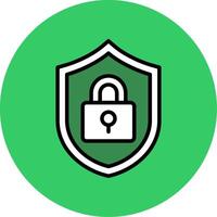 Cyber Security Filled Circle Icon vector