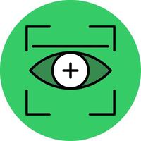 Eye Scan Filled Circle Icon vector