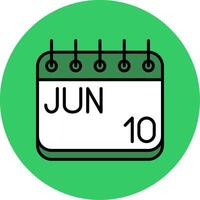 June Filled Circle Icon vector