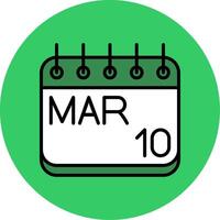March Filled Circle Icon vector