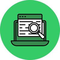 Search Data Filled Circle Icon vector
